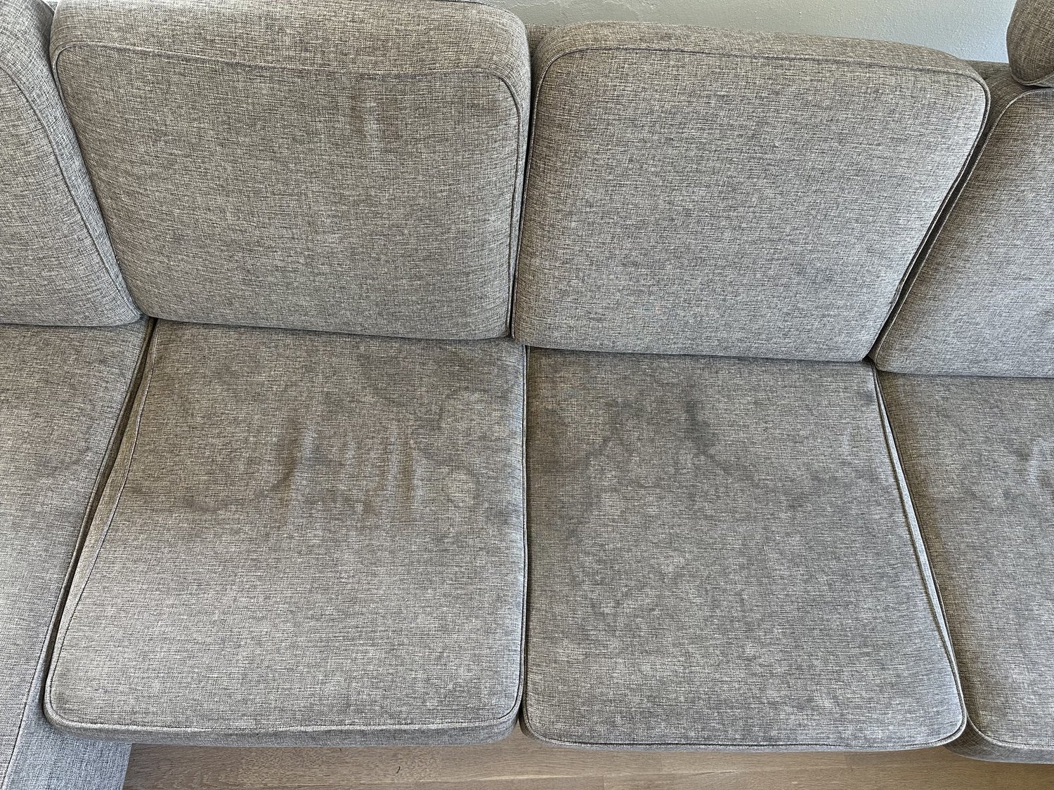 Sofa før rens – pletter og snavs